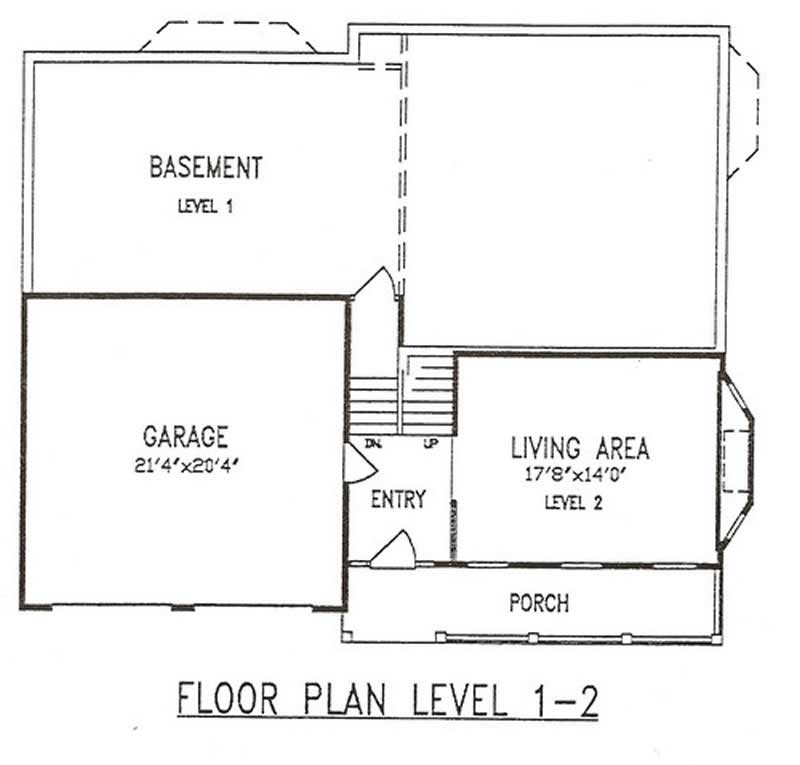 Floor Plan First Story of Small House Plans #147-1084