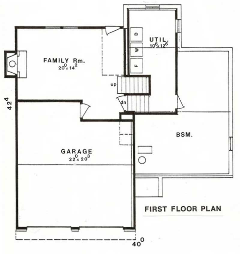 Main Level of Multi-Level Plan #147-1090