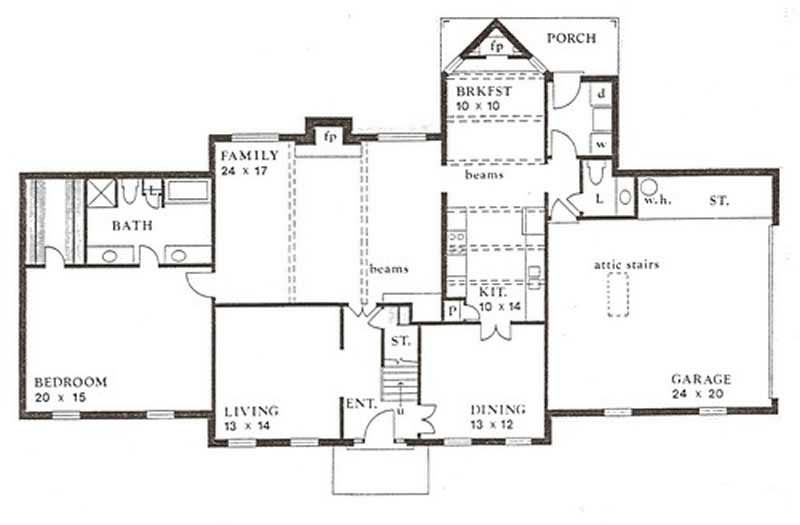 Floor Plan First Story of European Plan #147-1093