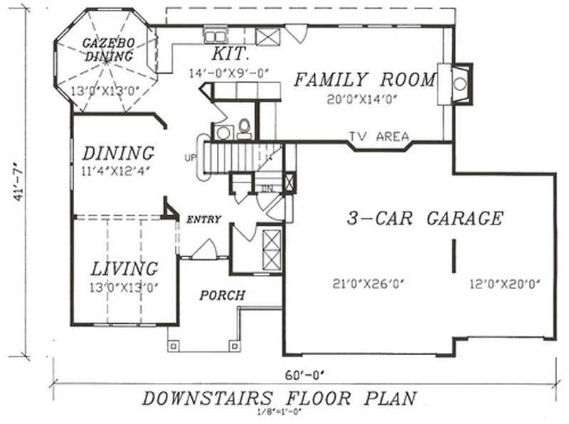 Floor Plan First Story of Traditional Plan #147-1095
