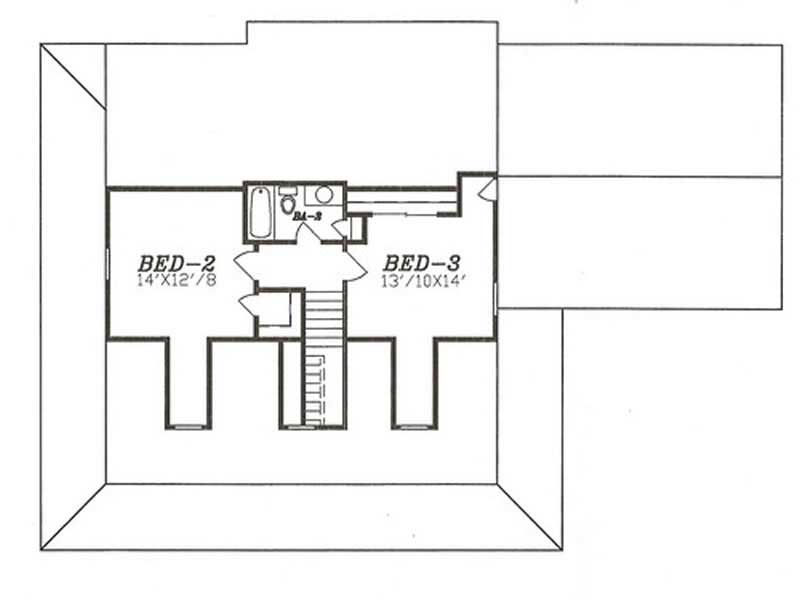 Floor Plan Second Story of Country Plan #147-1098