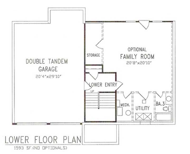 Floor Plan Basement of Traditional Plan #147-1104