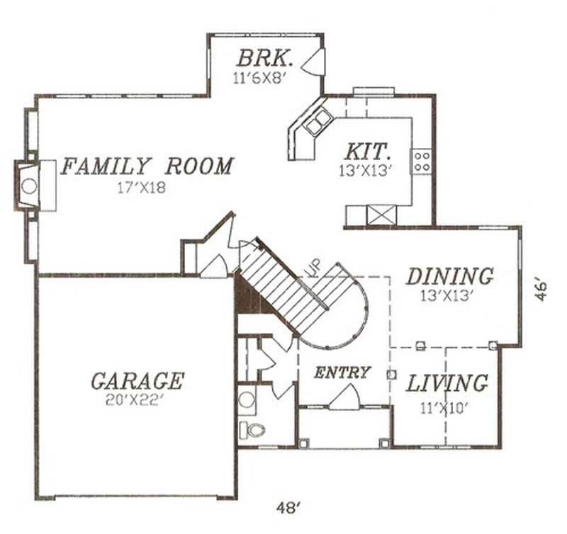 Floor Plan First Story of Mediterranean Plan #147-1109