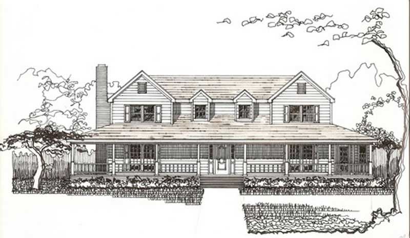 Home Plan Front Elevation of this 5-Bedroom,2758 Sq Ft Plan -147-1113