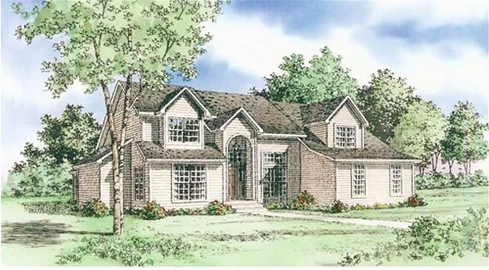 Front View of this 4-Bedroom, 3068 Sq Ft Plan - 147-1116