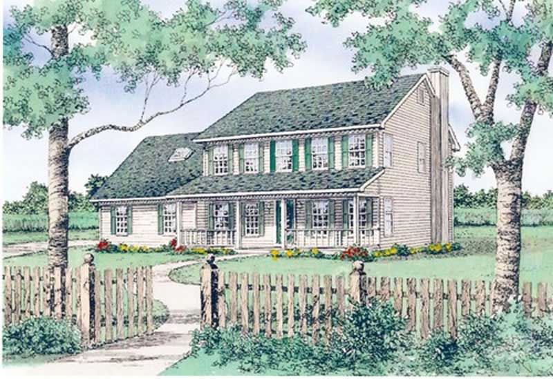 Front elevation of European home (ThePlanCollection: House Plan #147-1120)