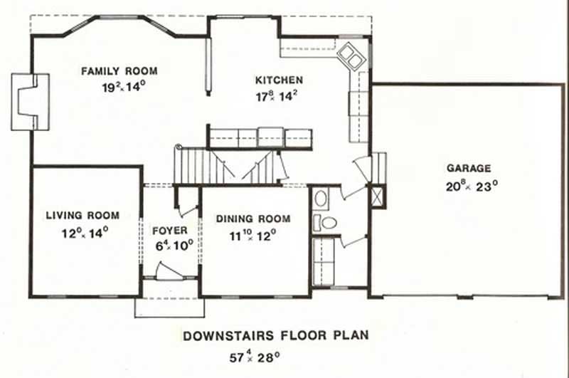 Floor Plan First Story of European Plan #147-1128