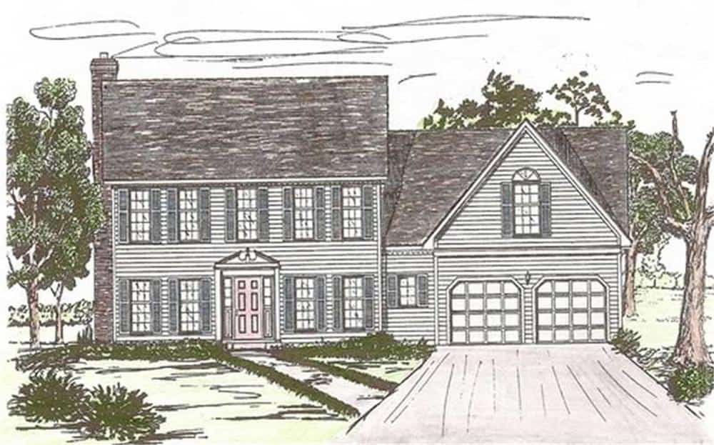 Front View of this 4-Bedroom, 2448 Sq Ft Plan - 147-1128