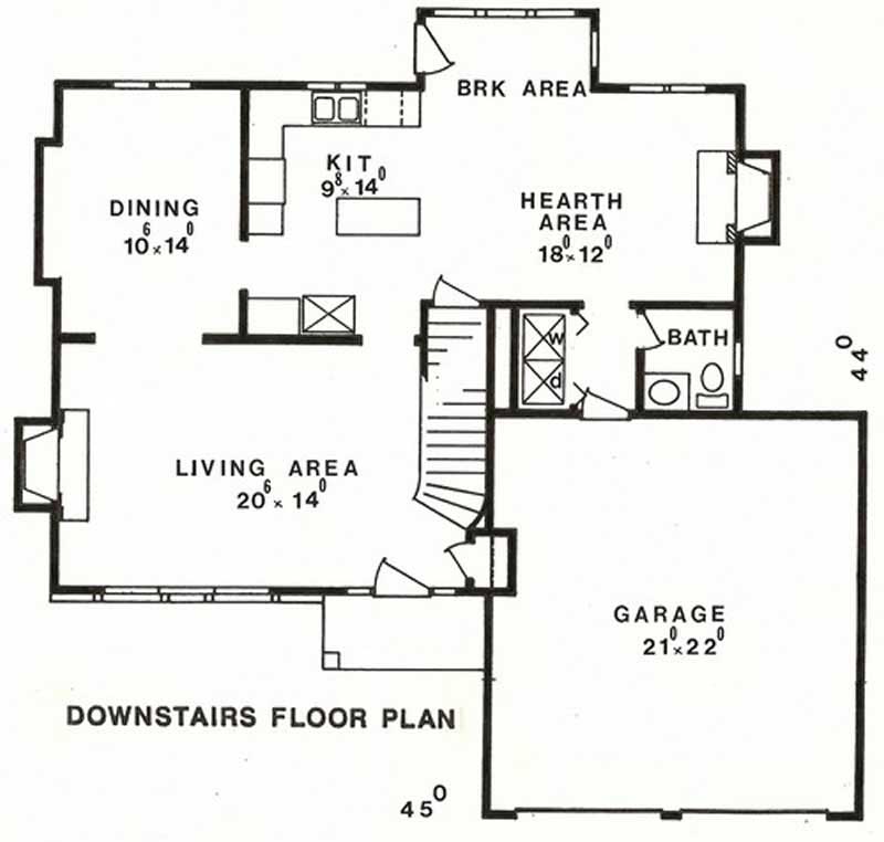 Floor Plan First Story of European Plan #147-1142