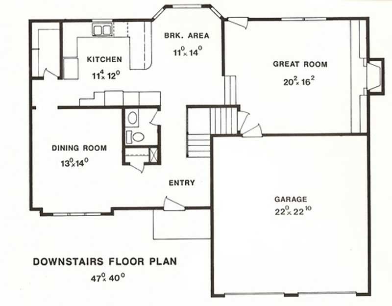 Floor Plan First Story of Country Plan #147-1146