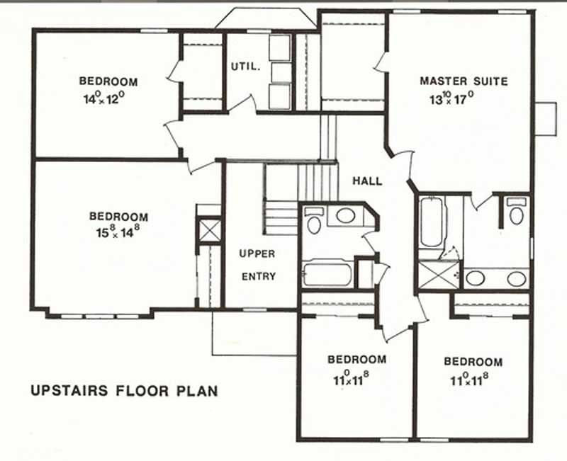 Floor Plan Second Story of Country Plan #147-1146