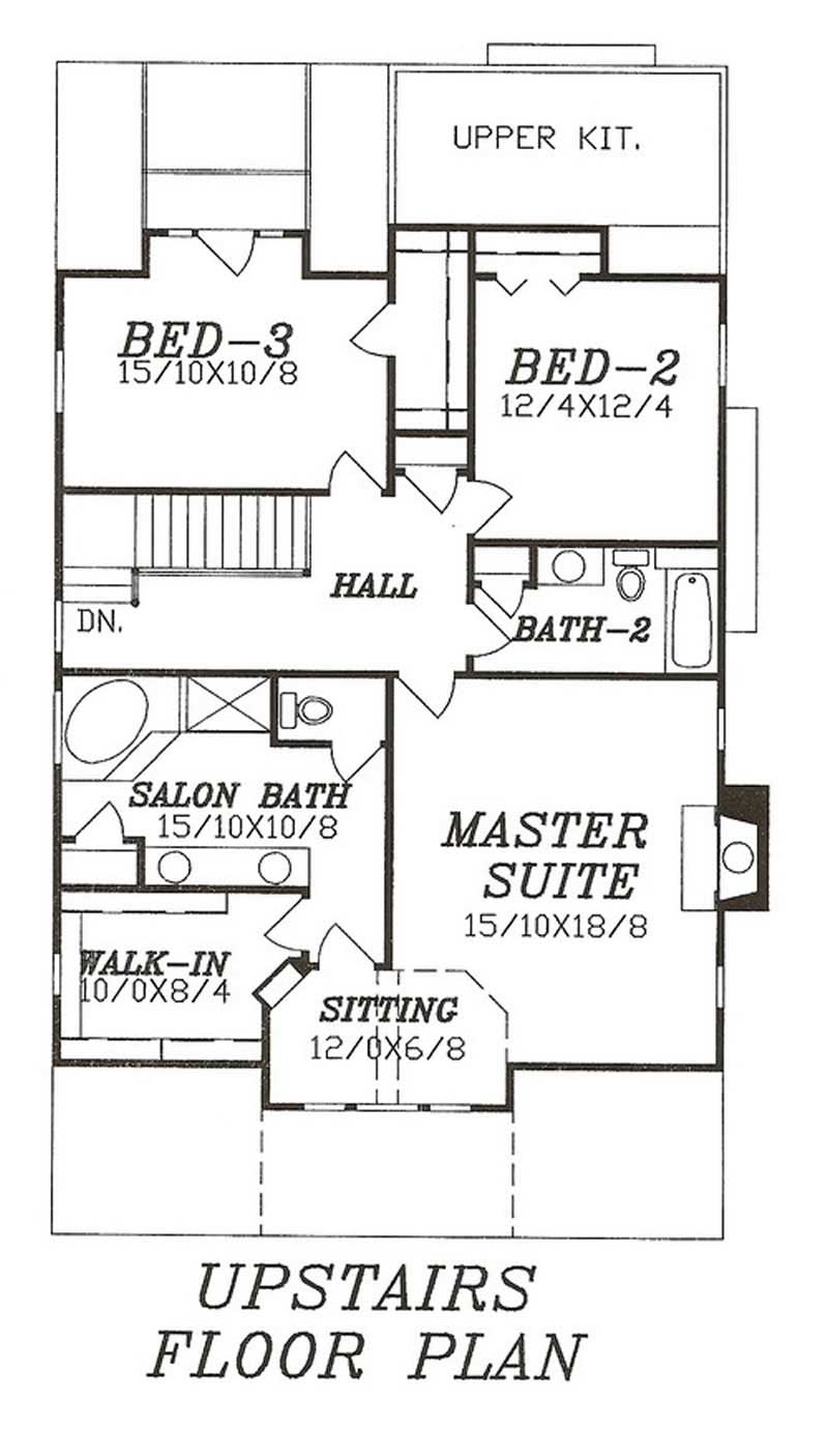 Floor Plan Second Story of Country Plan #147-1147