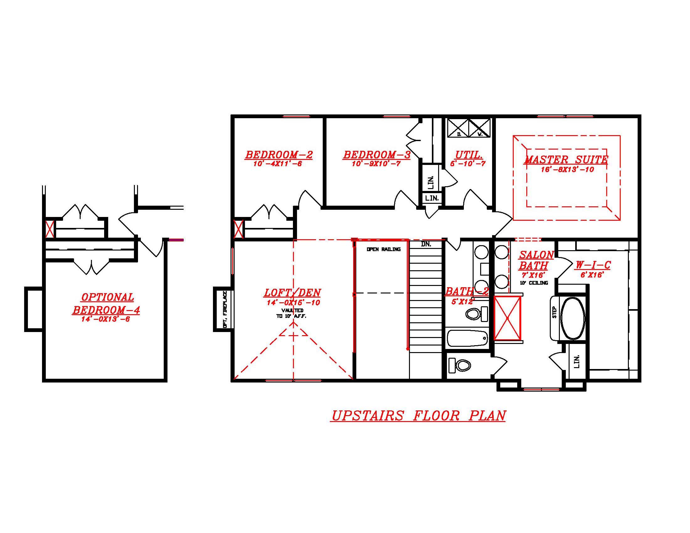 Floor Plan Second Story of Country Plan #147-1151