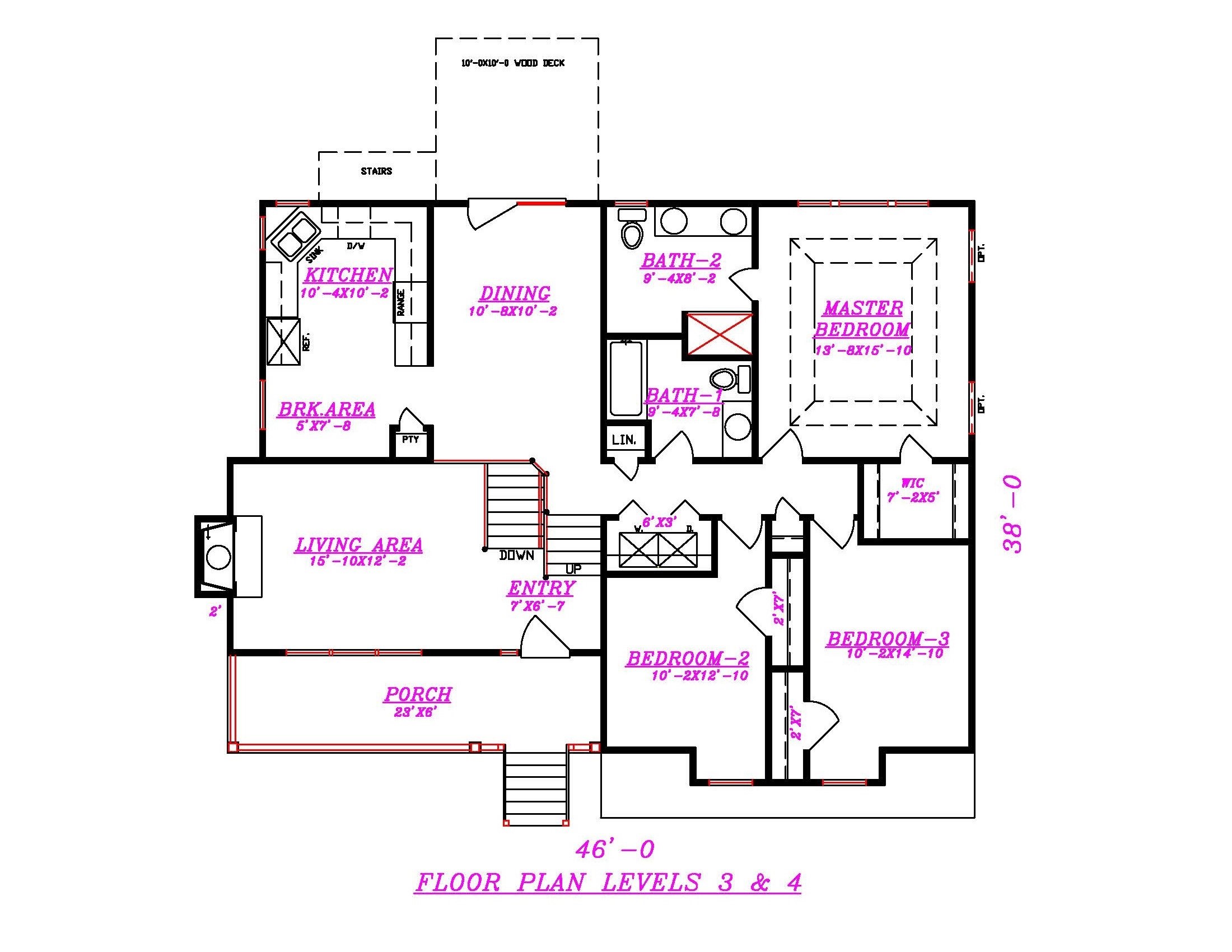 Floor Plan First Story of Multi-Level Plan #147-1152