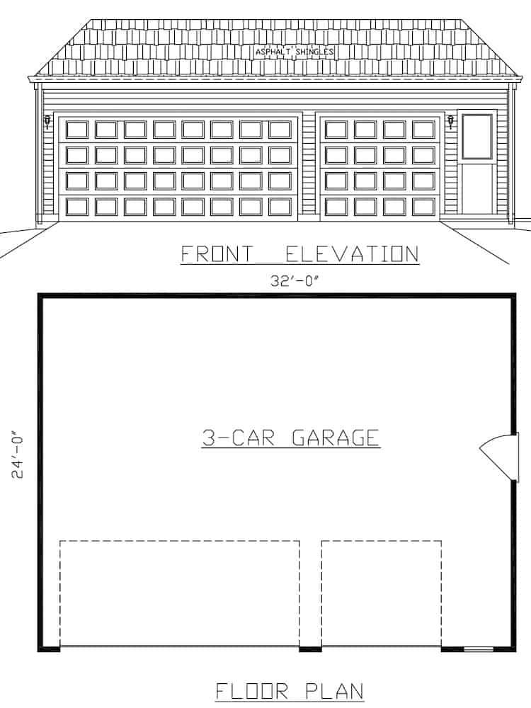 Floor Plan Garage of Contemporary Plan #147-1159