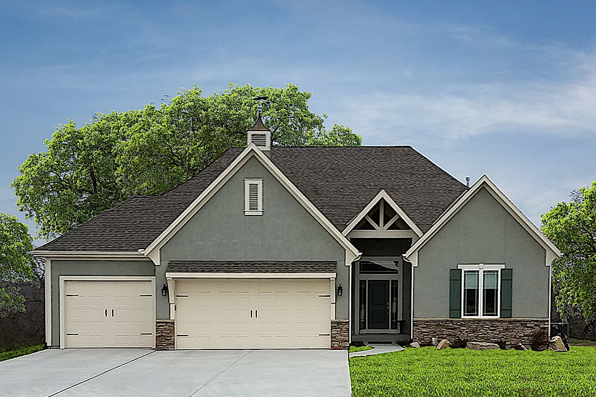Ranch home (ThePlanCollection: Plan #147-1164)