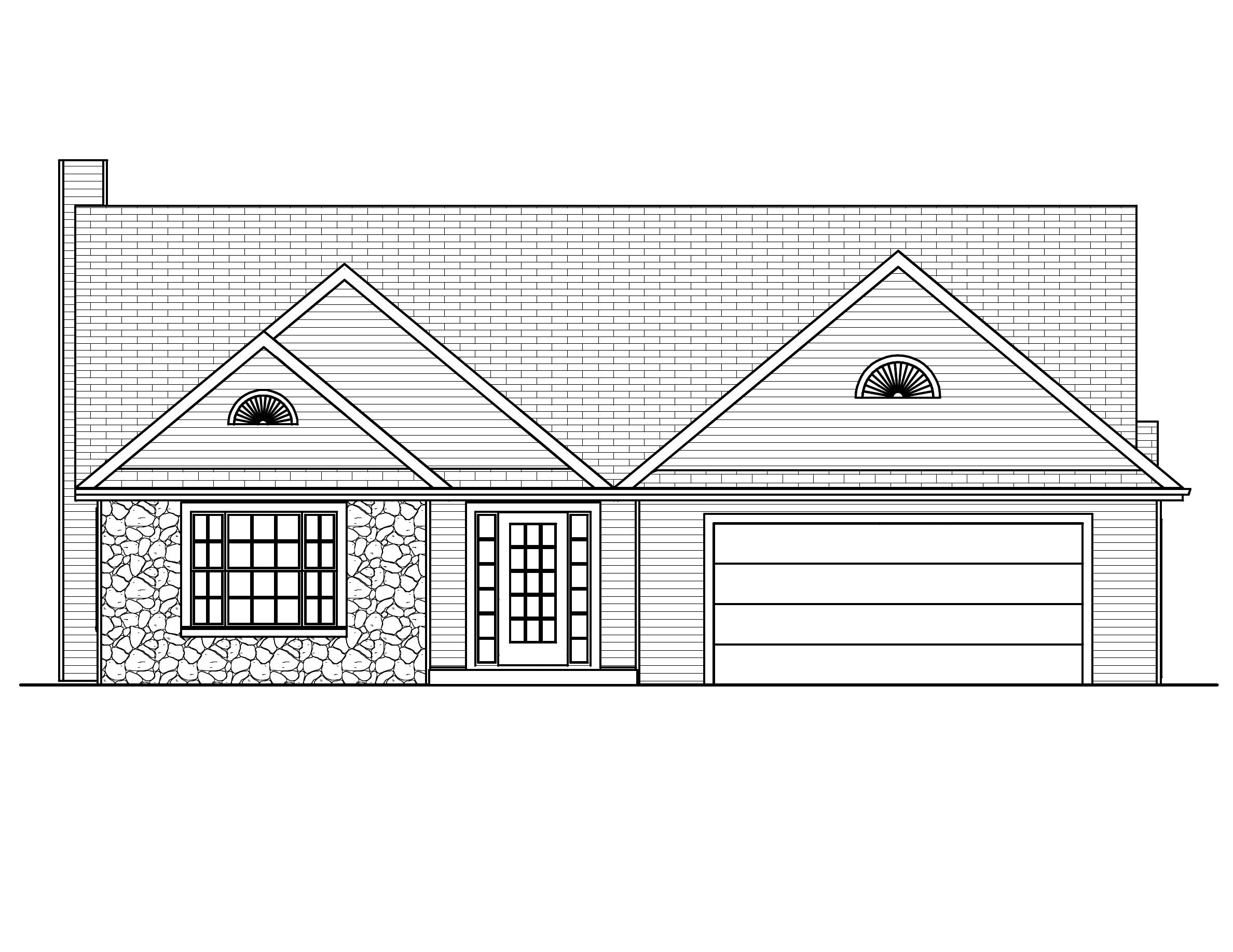 Home Plan Front Elevation of this 3-Bedroom,1568 Sq Ft Plan -148-1000