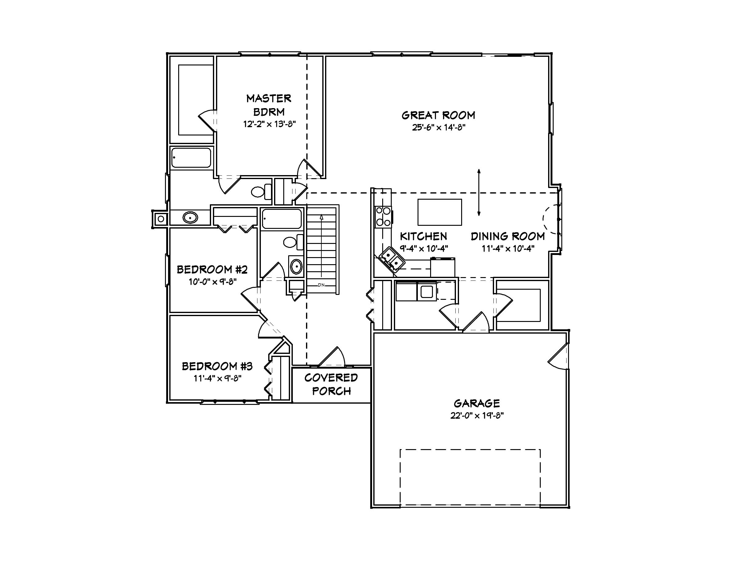 Floor Plan First Story of Country Plan #148-1000