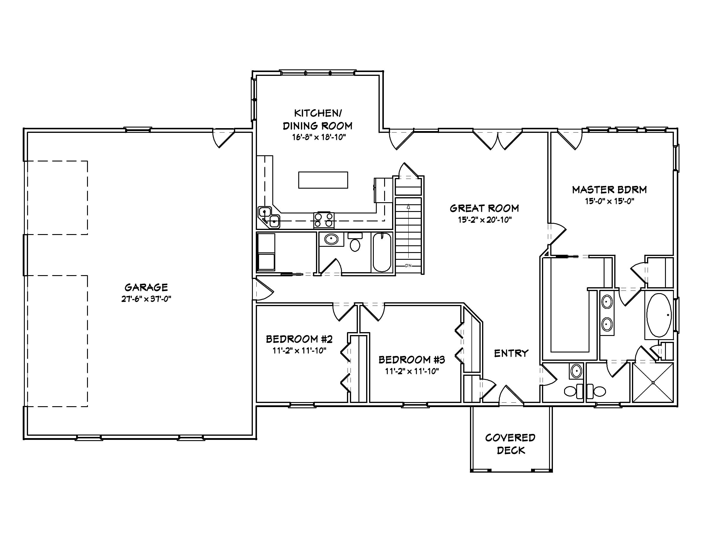Floor Plan First Story of Country Plan #148-1001