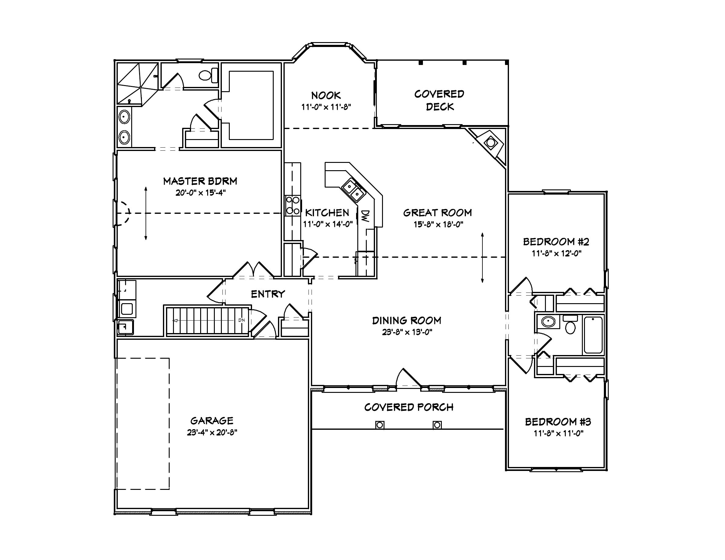 Floor Plan First Story of Country Plan #148-1003
