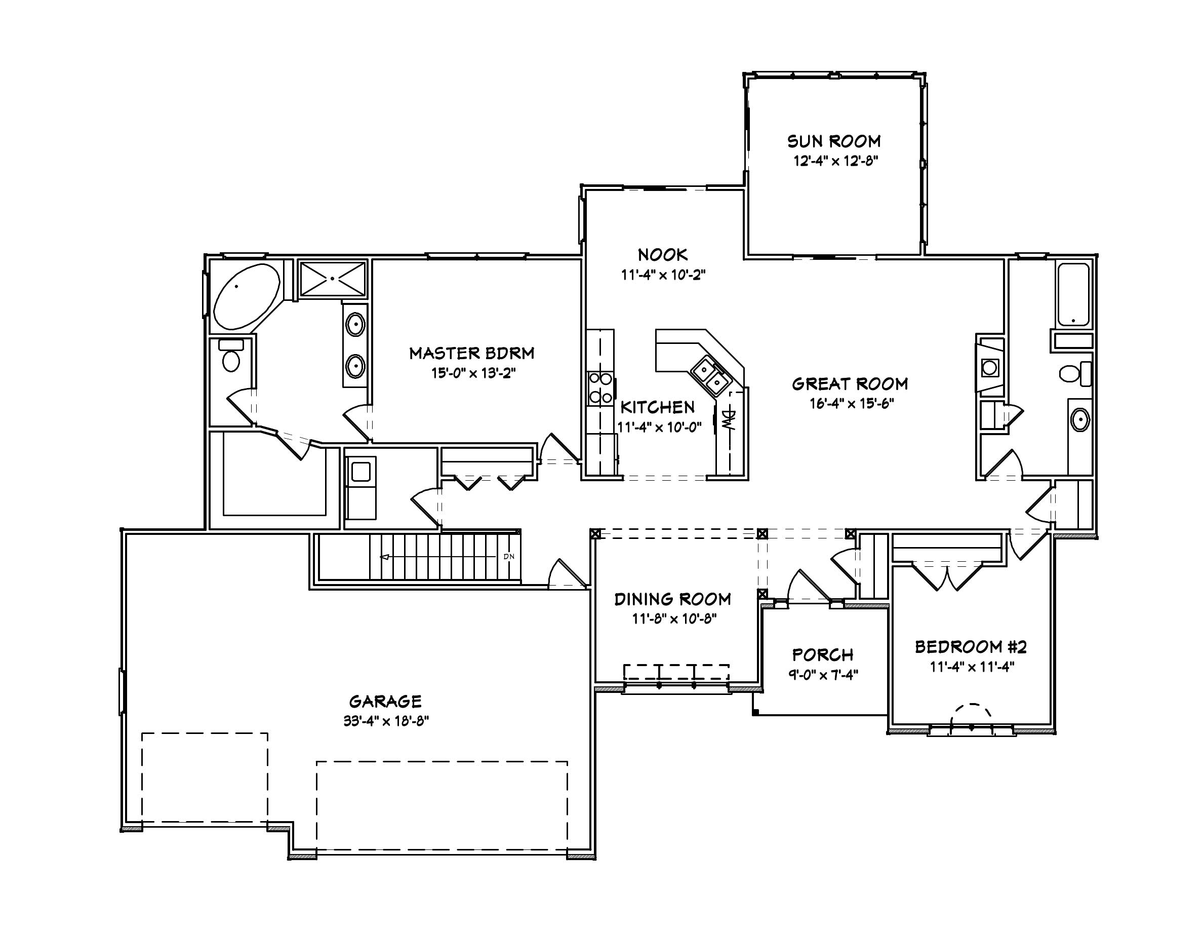 Floor Plan First Story of Country Plan #148-1004