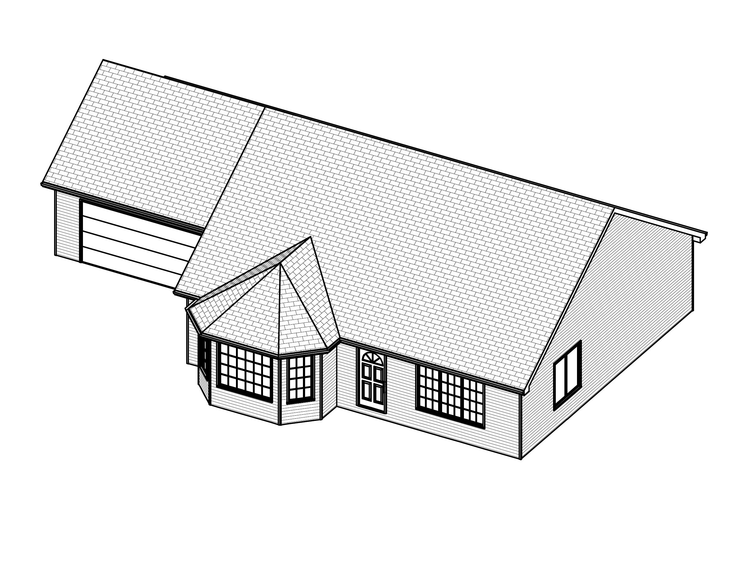 3D Floor Plan of this 2-Bedroom, 1368 Sq Ft Plan - 148-1005