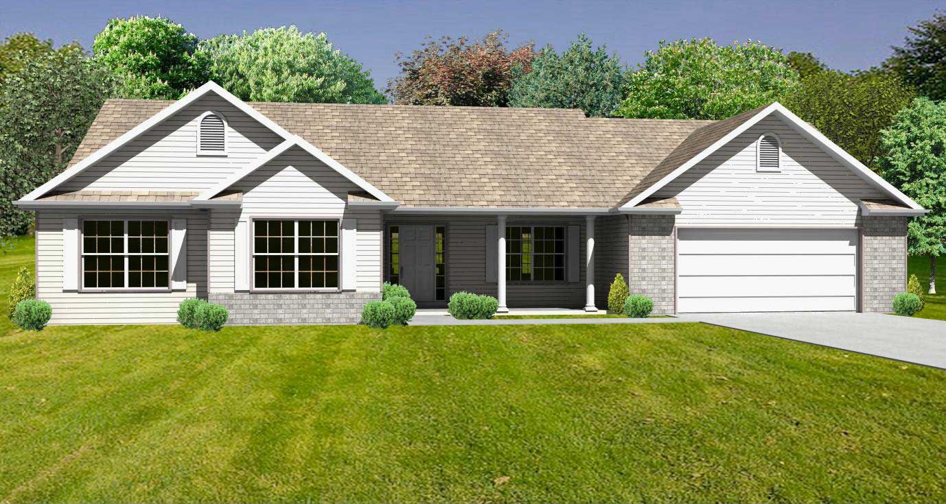 This is a nice 3D Rendering of these Ranch Homeplans.