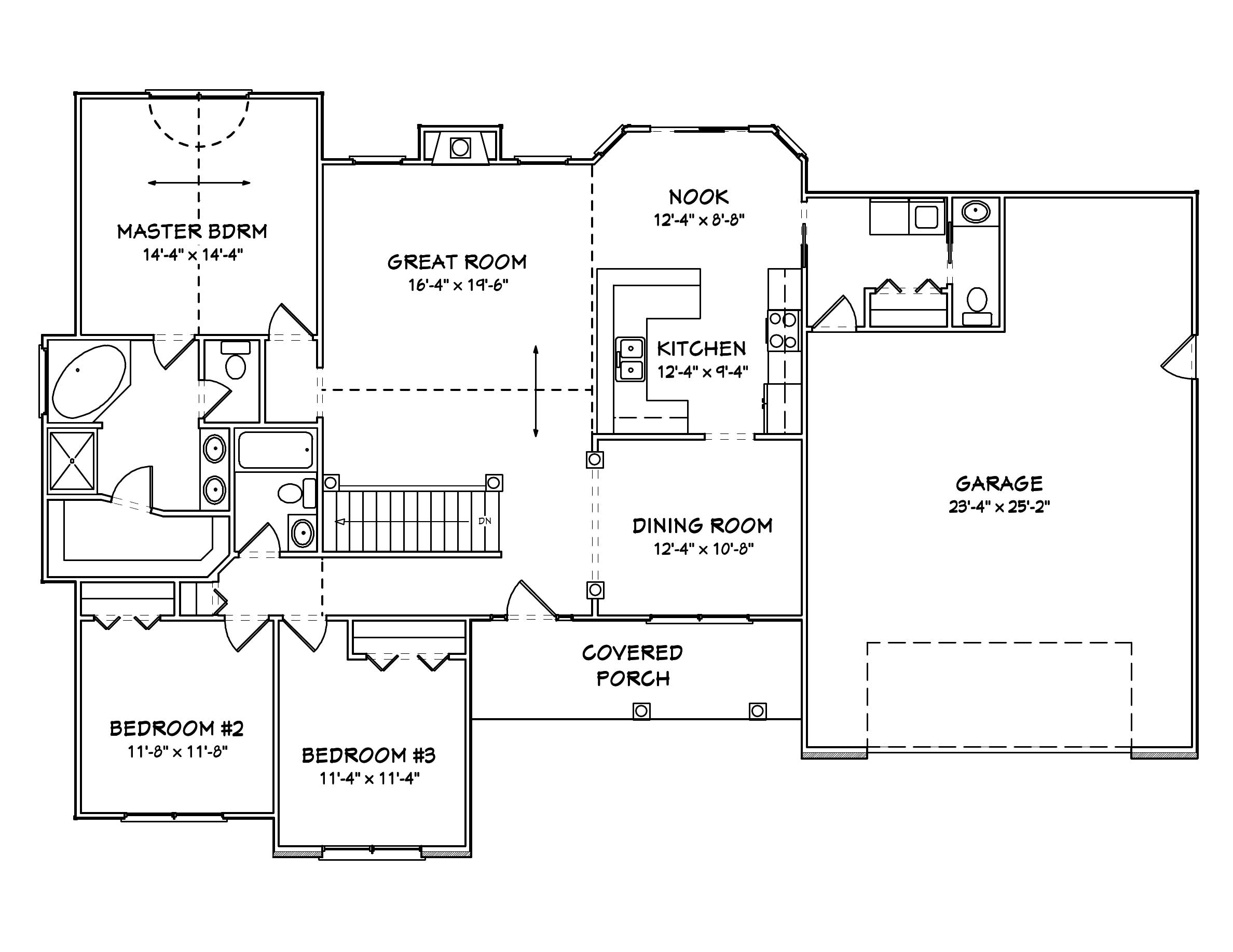 Floor Plan First Story of Country Plan #148-1014