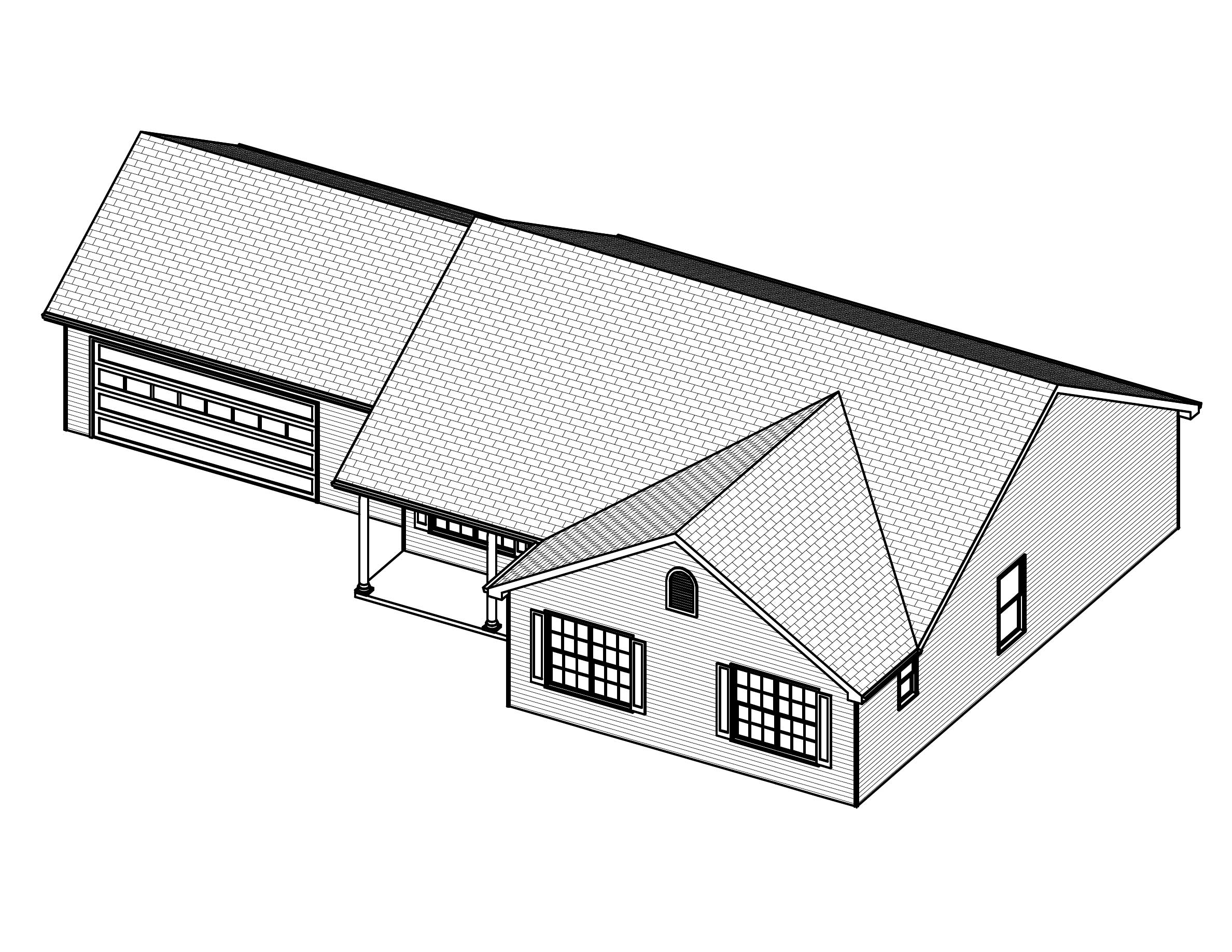 3D Floor Plan of this 3-Bedroom, 1478 Sq Ft Plan - 148-1015
