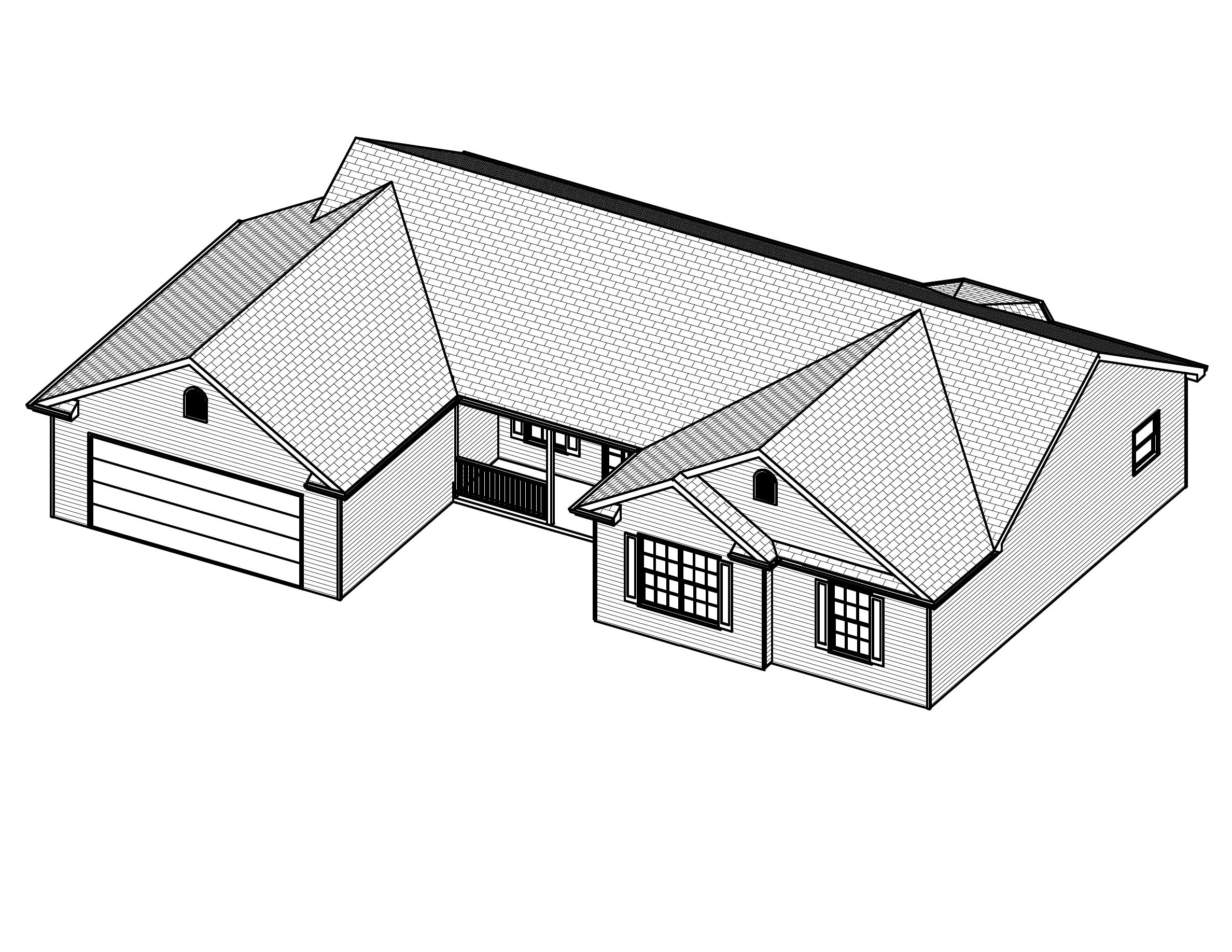 3D Floor Plan of this 3-Bedroom, 1476 Sq Ft Plan - 148-1017
