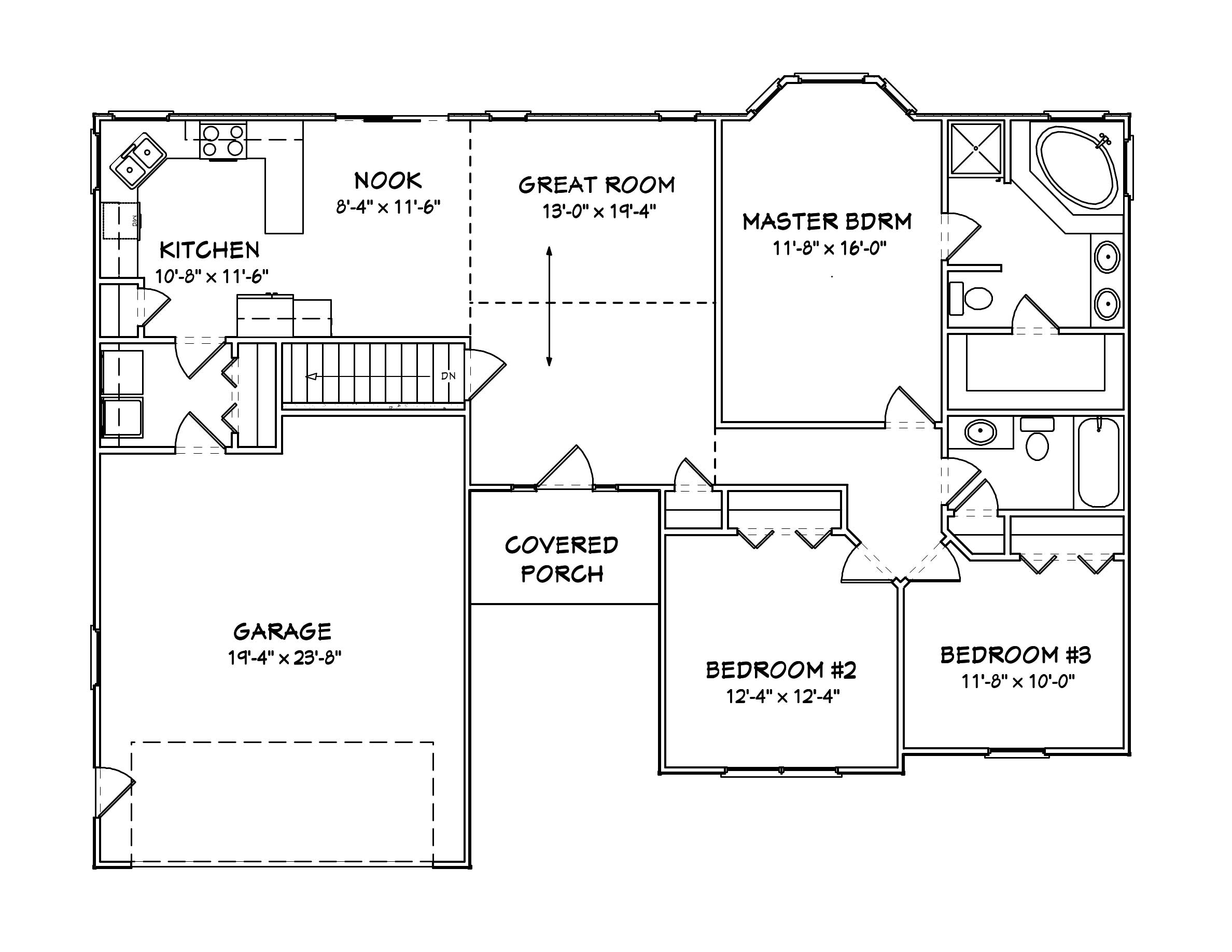 Floor Plan First Story of Country Plan #148-1018