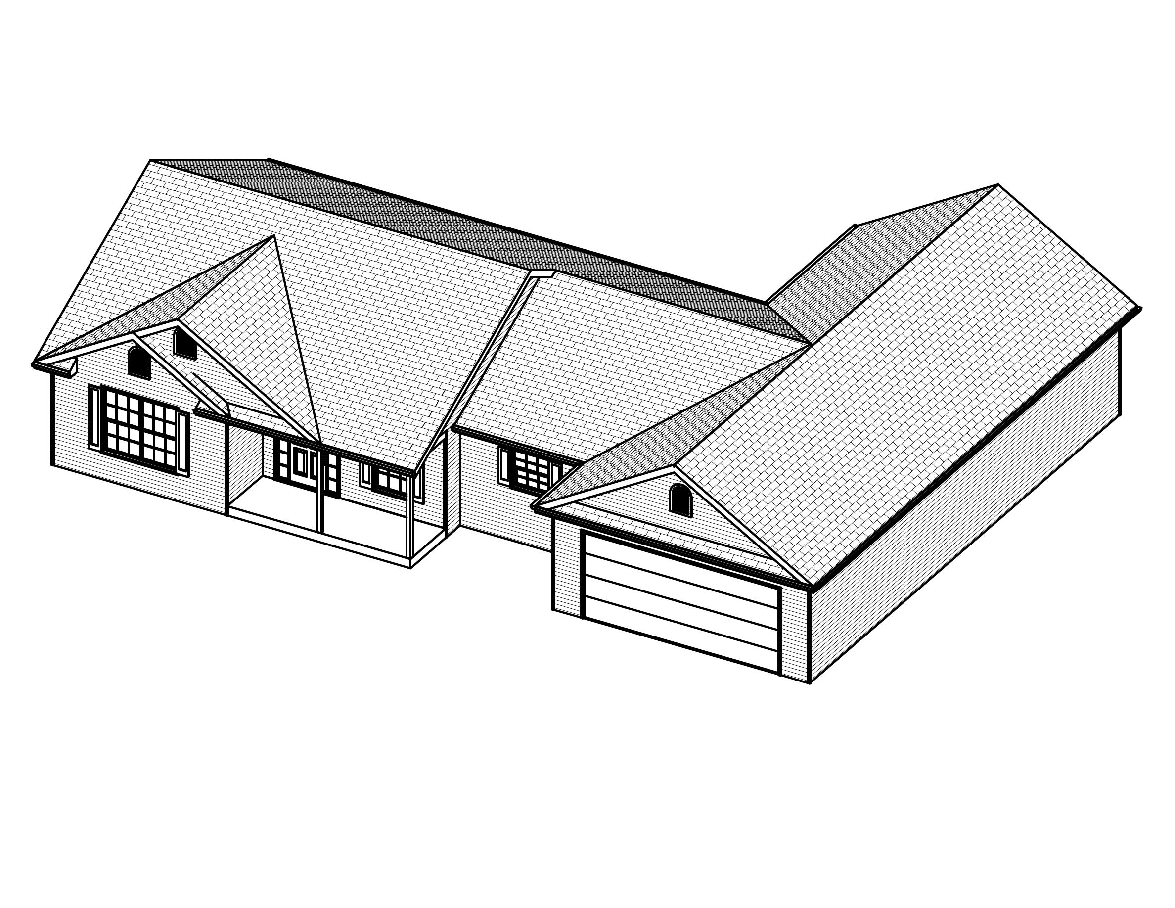3D Floor Plan of this 3-Bedroom, 1538 Sq Ft Plan - 148-1019