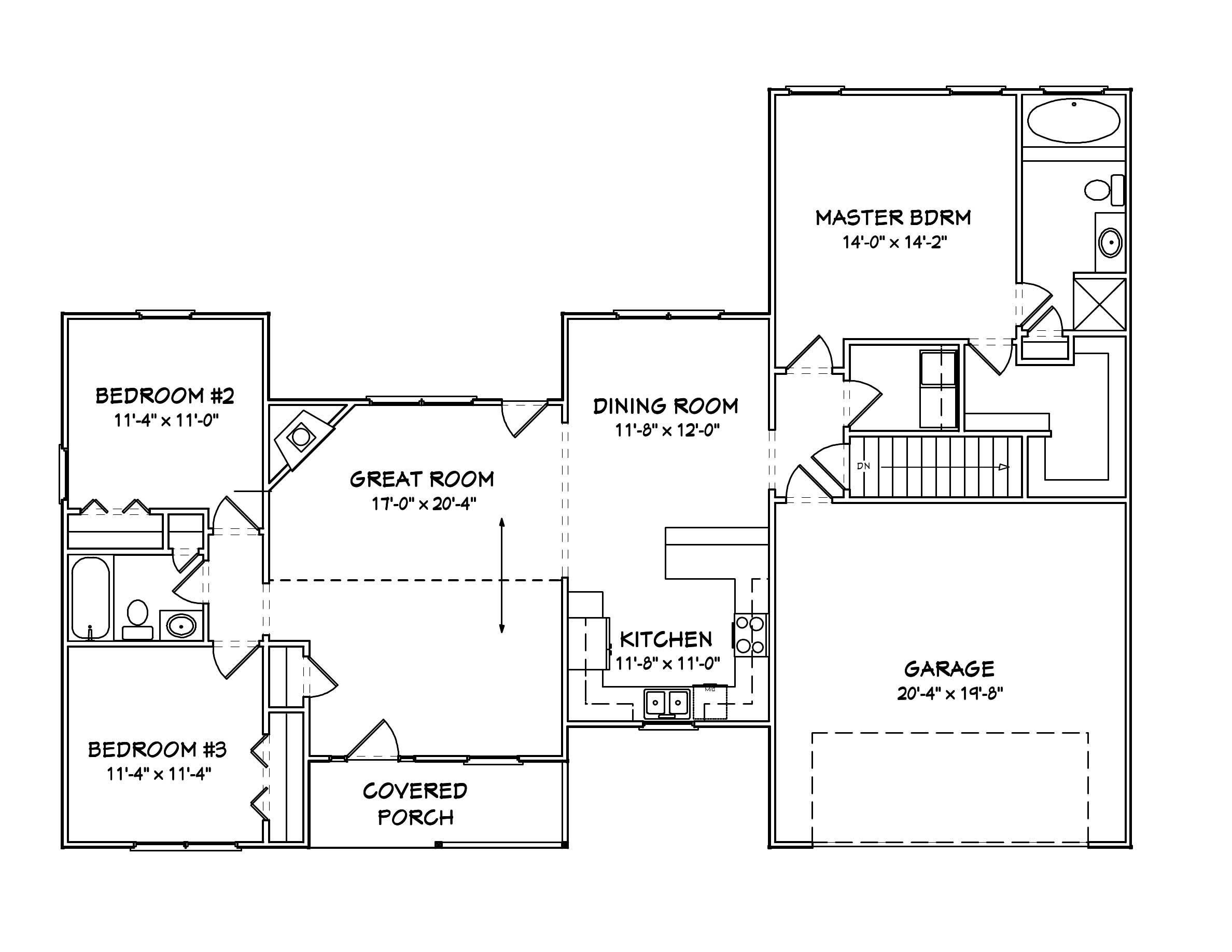 Floor Plan First Story of Country Plan #148-1019