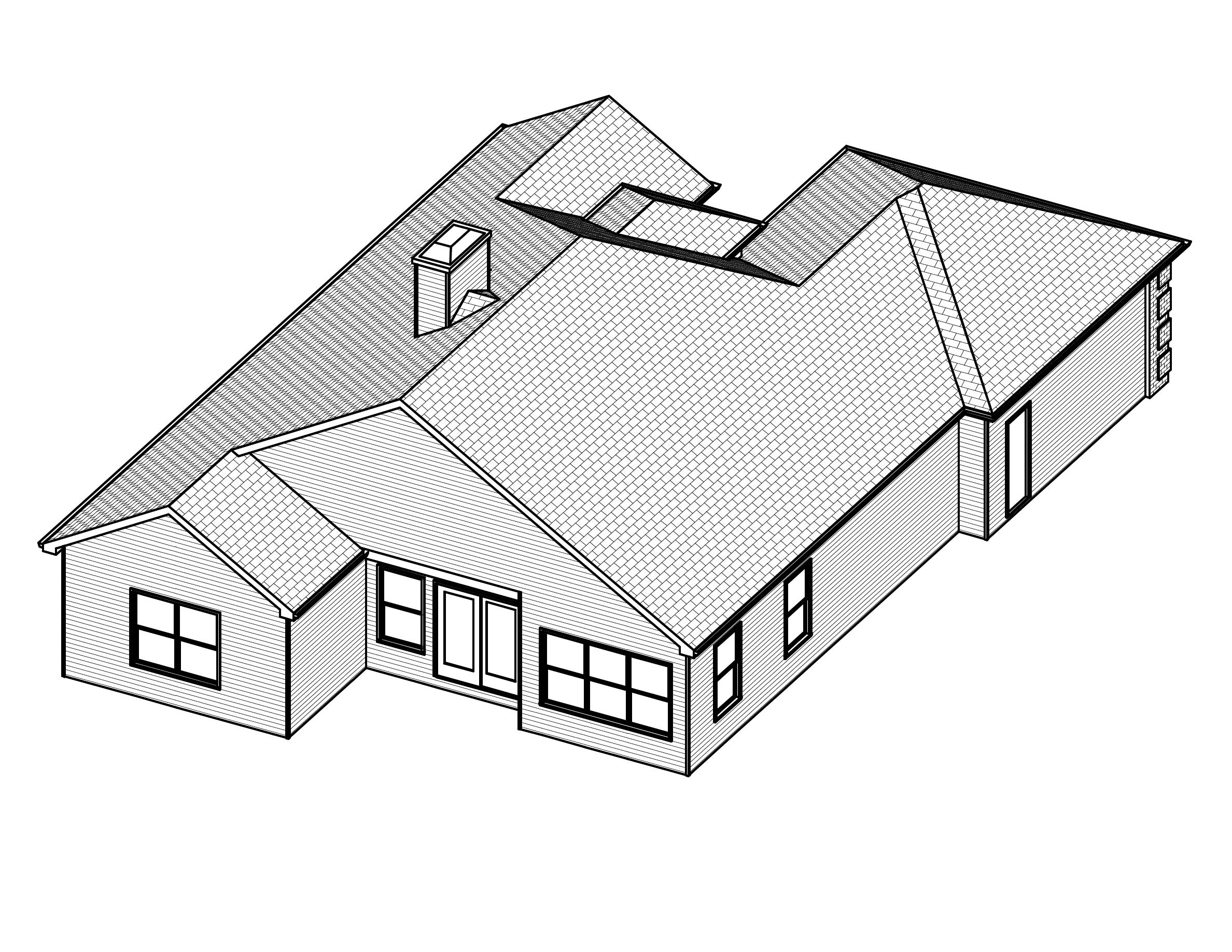 3D Floor Plan of this 3-Bedroom, 1700 Sq Ft Plan - 148-1020