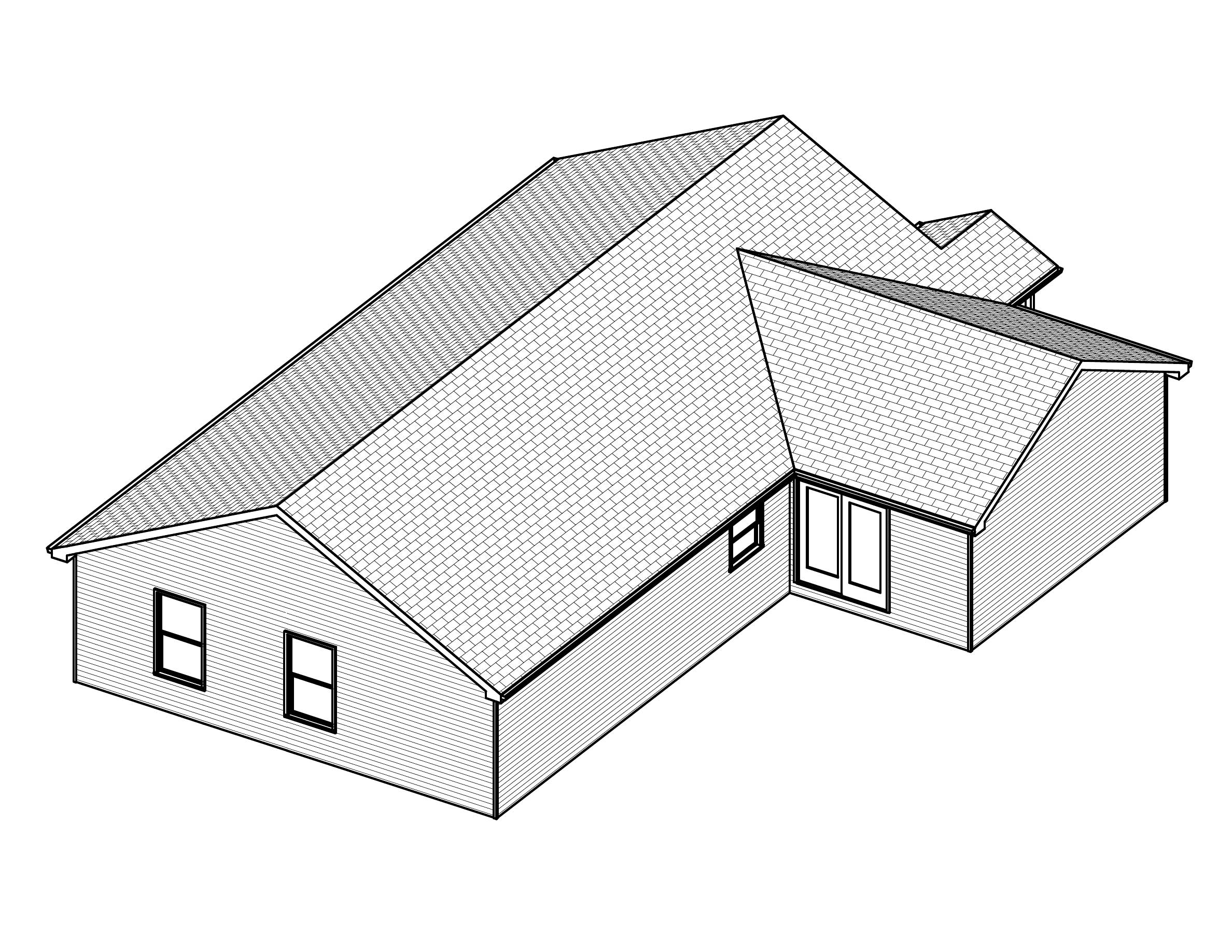 3D Floor Plan of this 3-Bedroom, 1200 Sq Ft Plan - 148-1021