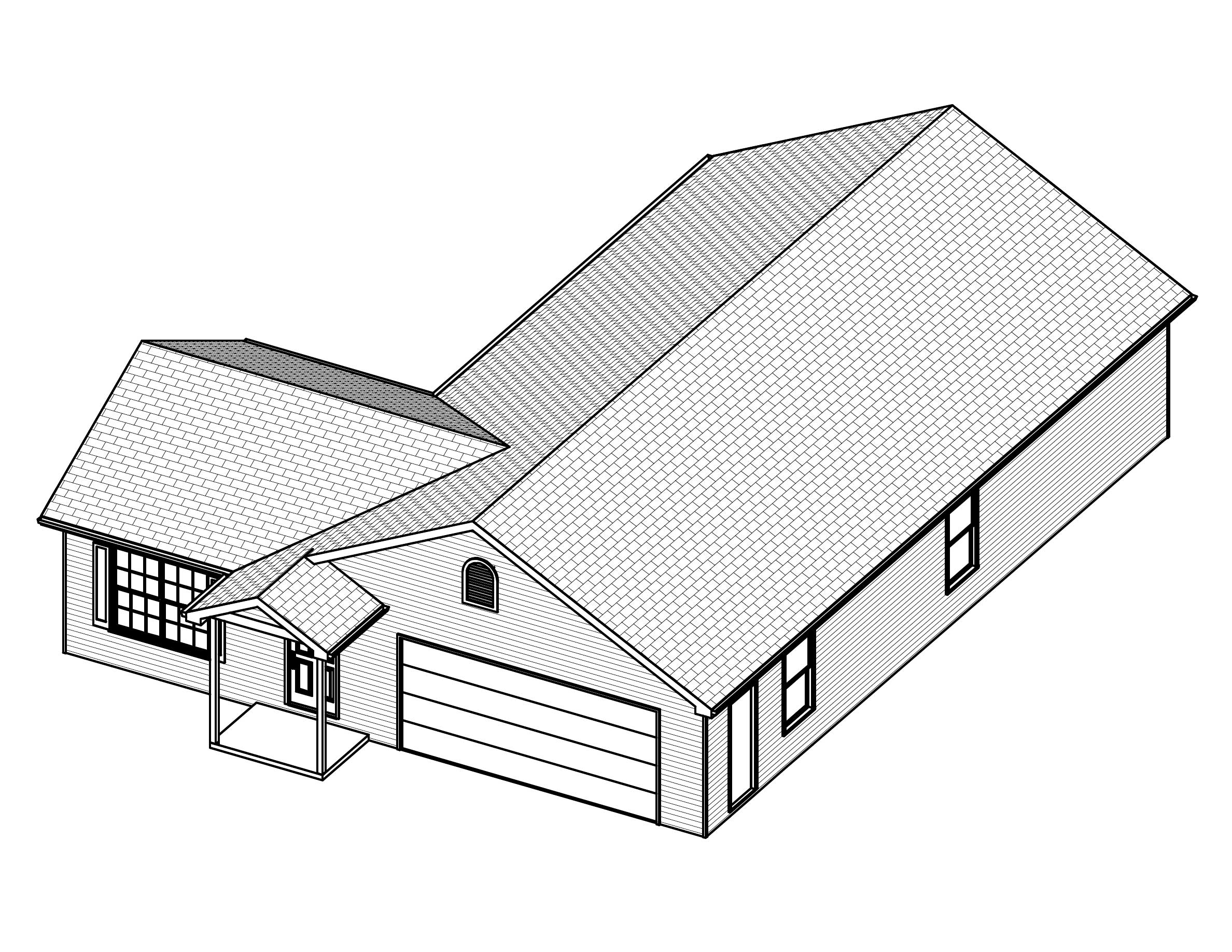 3D Floor Plan of this 3-Bedroom, 1200 Sq Ft Plan - 148-1021