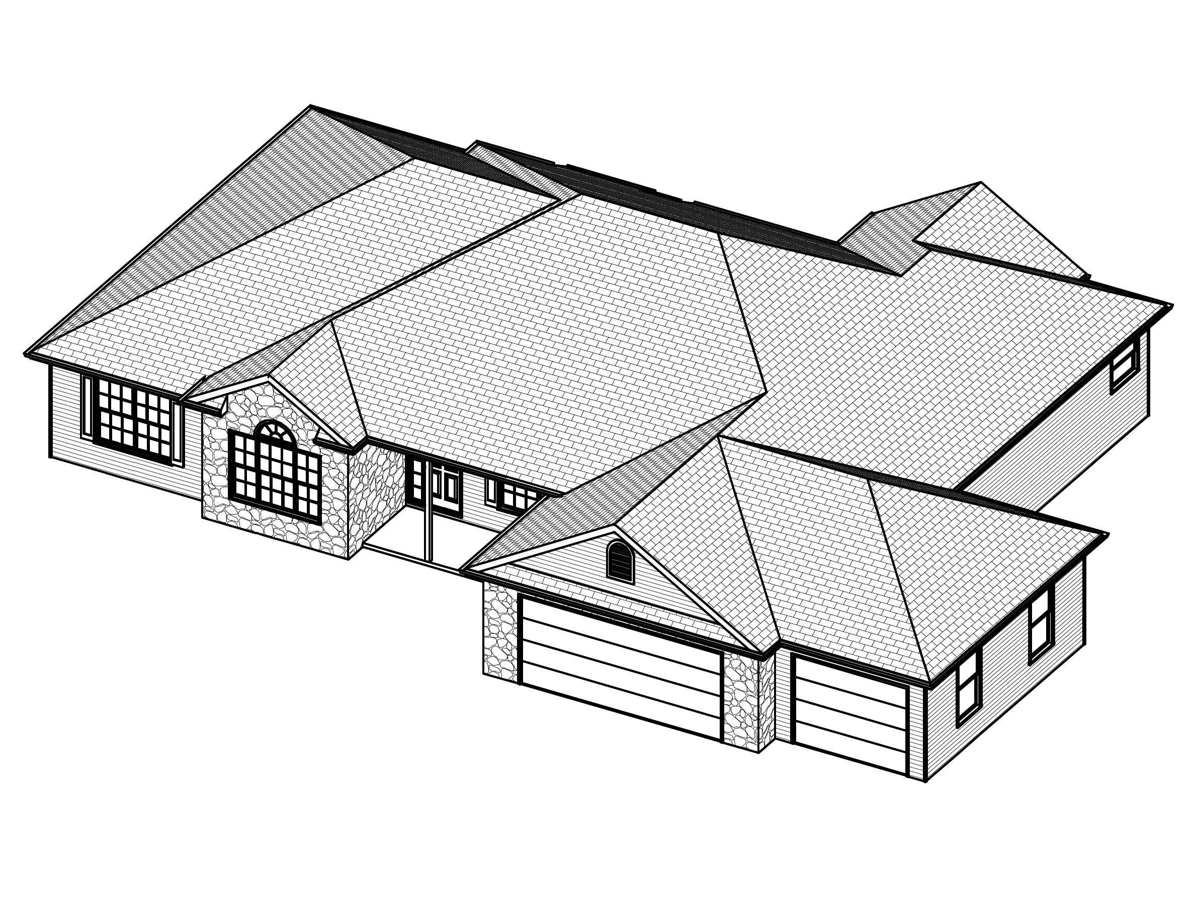 3D Floor Plan of this 3-Bedroom, 2136 Sq Ft Plan - 148-1022