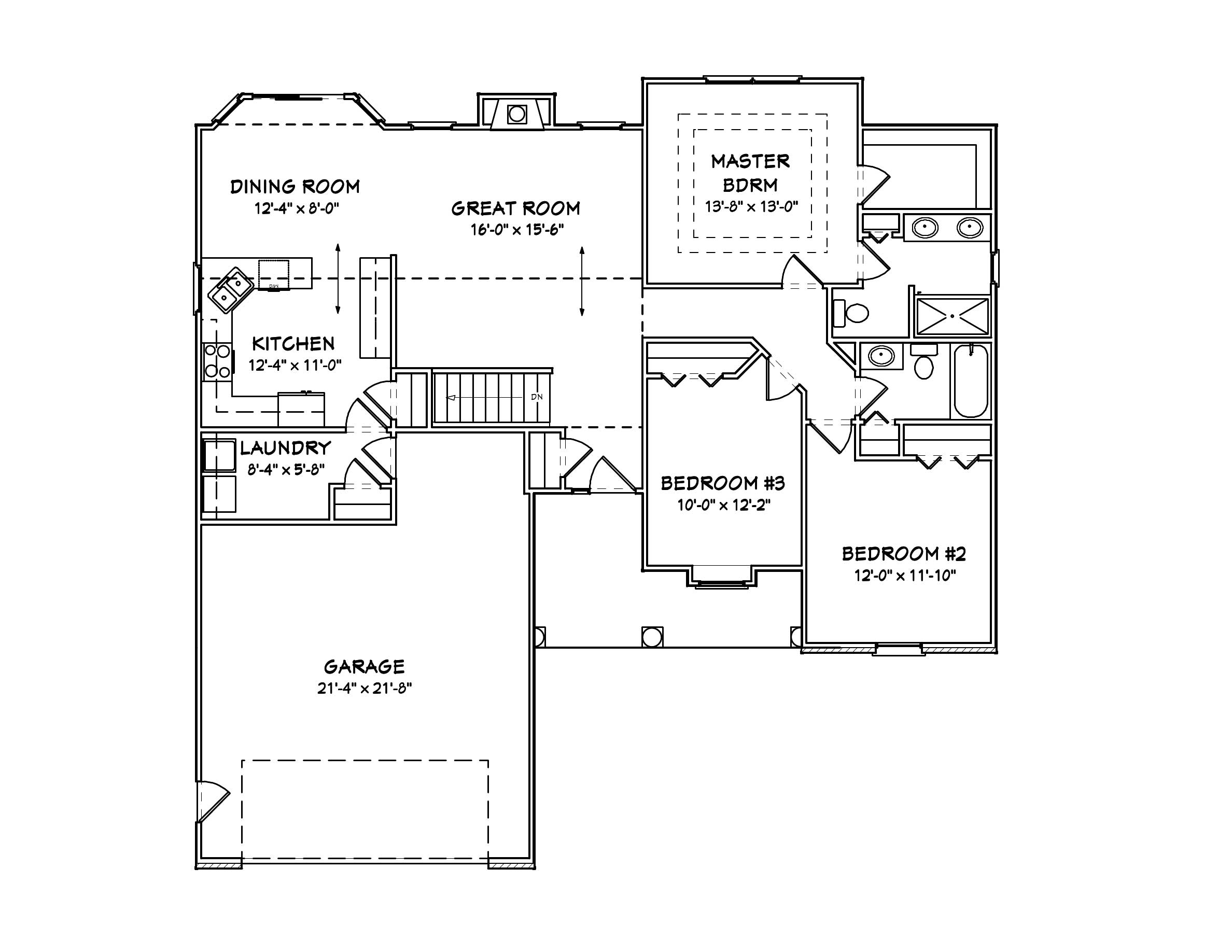 Floor Plan First Story of Country Plan #148-1024