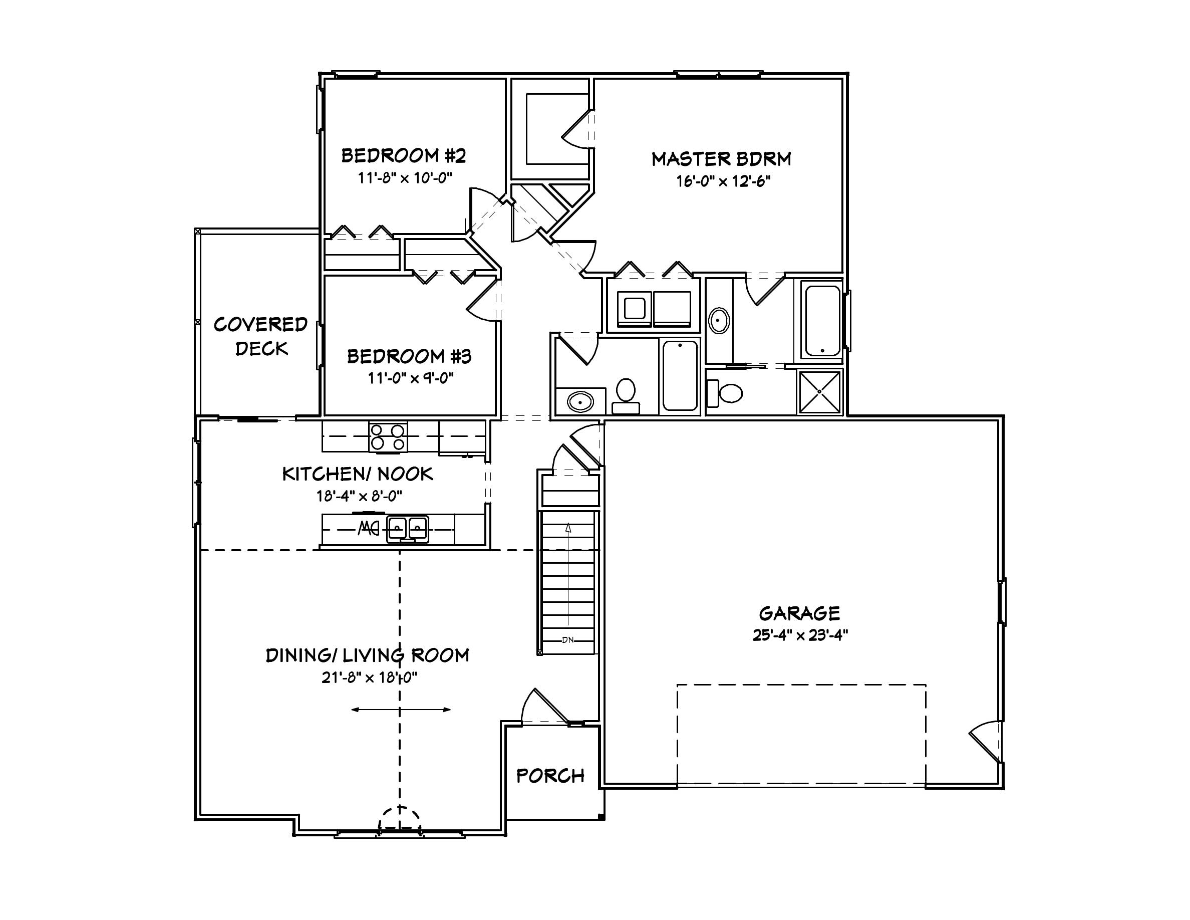 Floor Plan First Story of Country Plan #148-1026