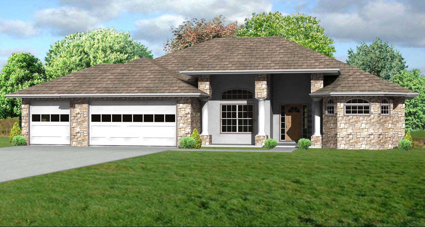 This is a computer rendering of these Prairie Homeplans.