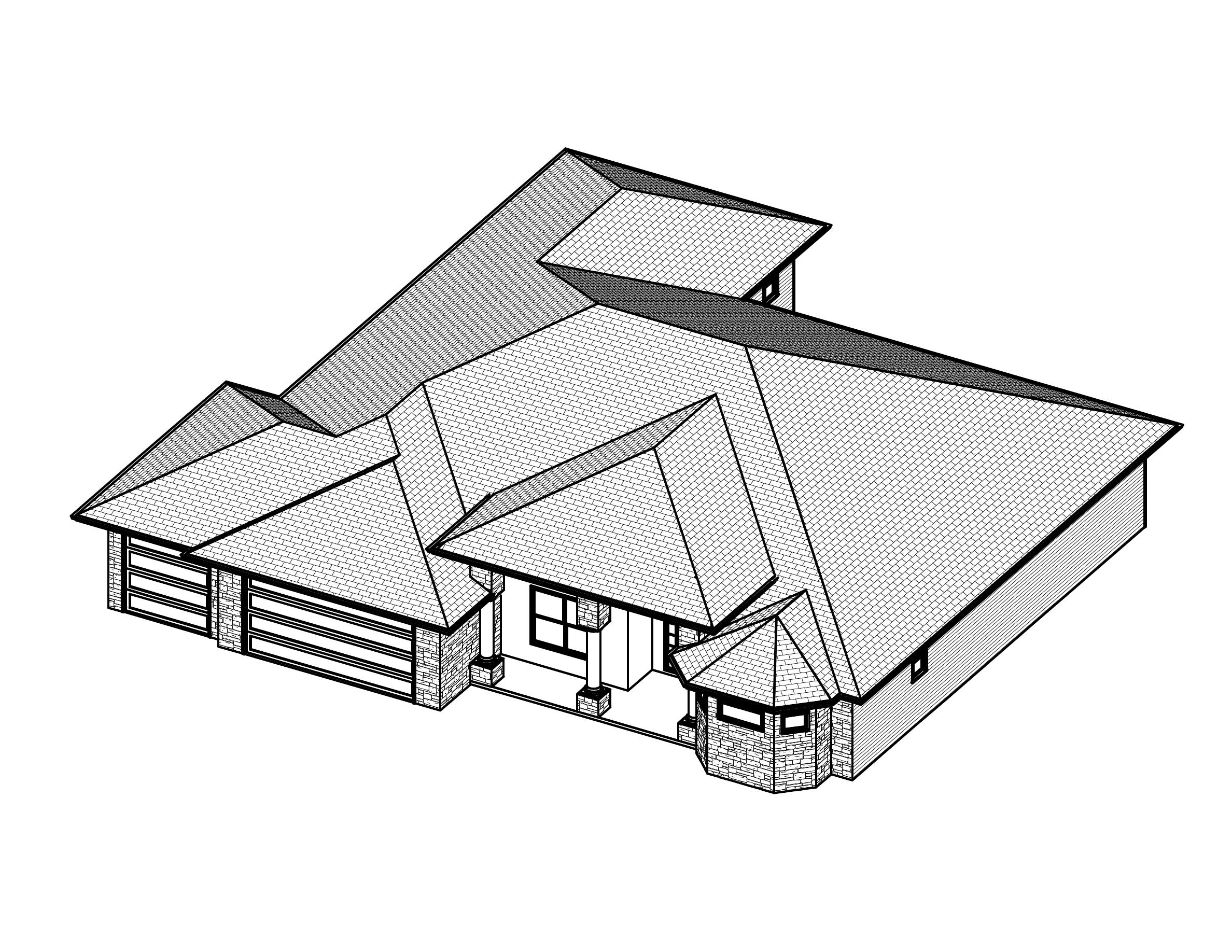 3D Floor Plan of this 3-Bedroom, 2672 Sq Ft Plan - 148-1027