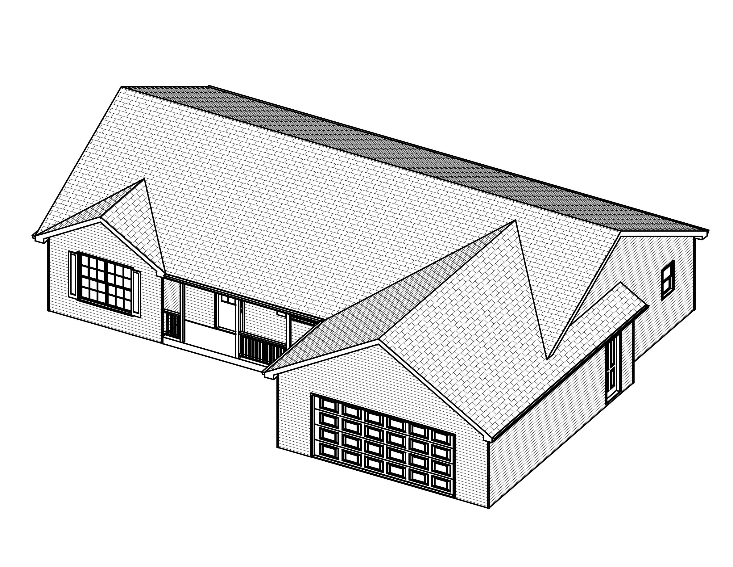 3D Floor Plan of this 3-Bedroom, 1434 Sq Ft Plan - 148-1033