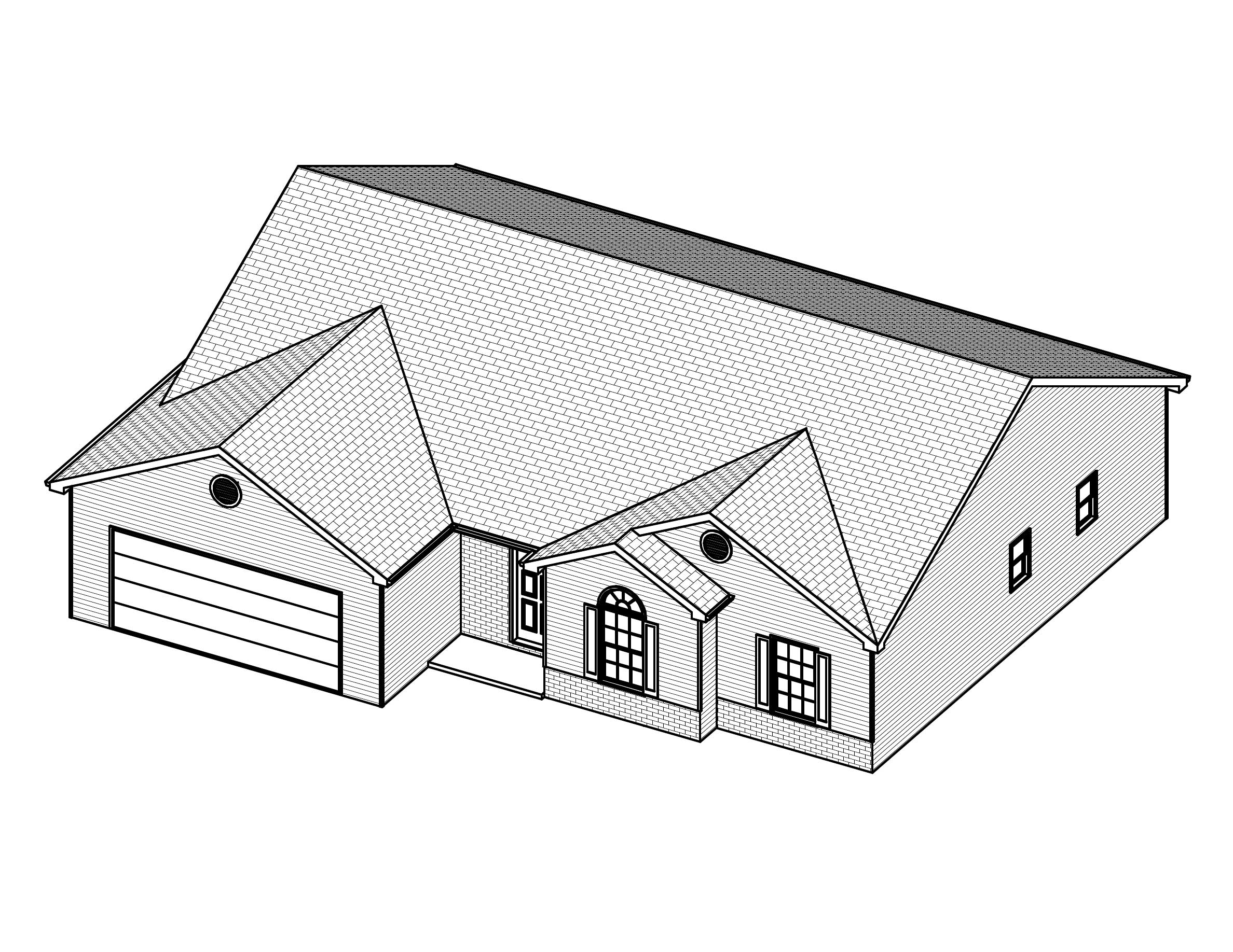 3D Floor Plan of this 3-Bedroom, 1516 Sq Ft Plan - 148-1034
