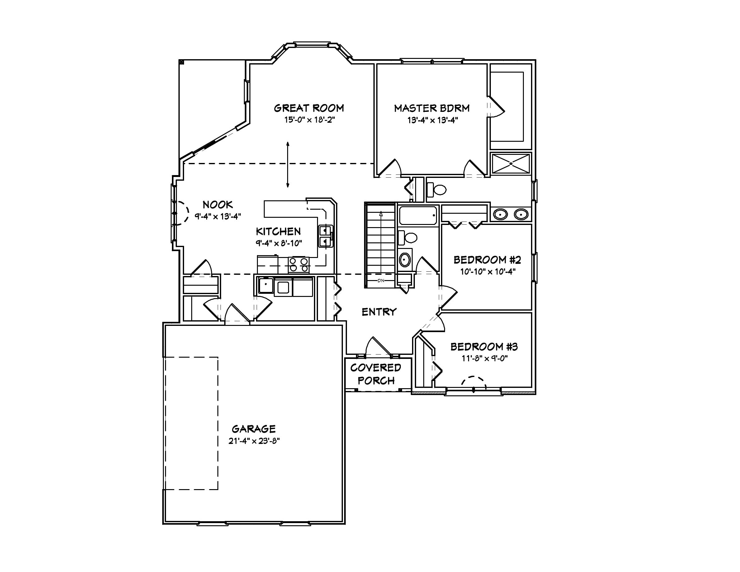 Floor Plan First Story of Country Plan #148-1035