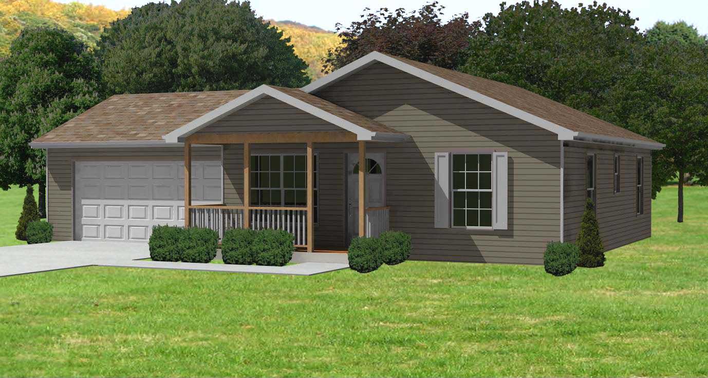 Front elevation of Ranch home (ThePlanCollection: House Plan #148-1039)