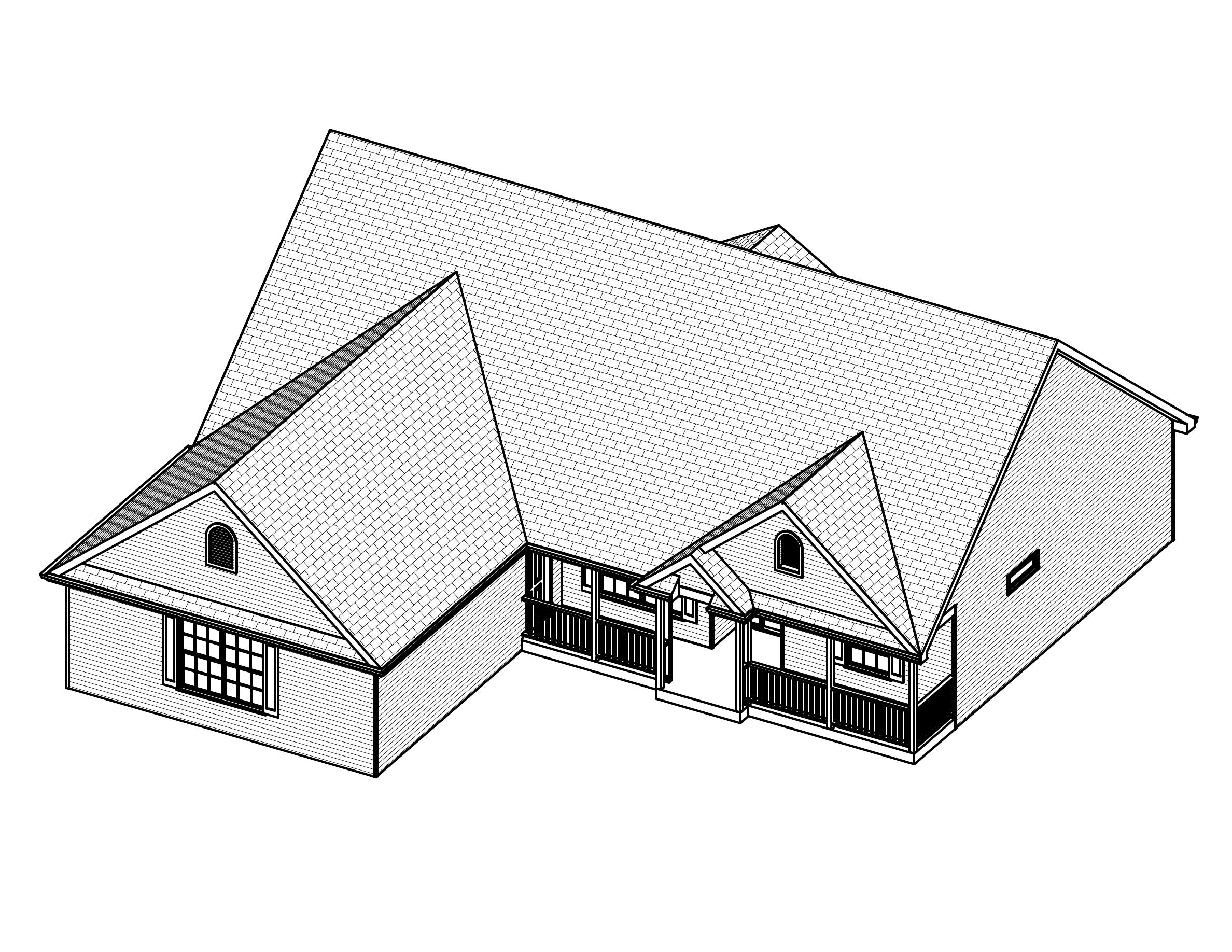 3D Floor Plan of this 3-Bedroom, 1376 Sq Ft Plan - 148-1042