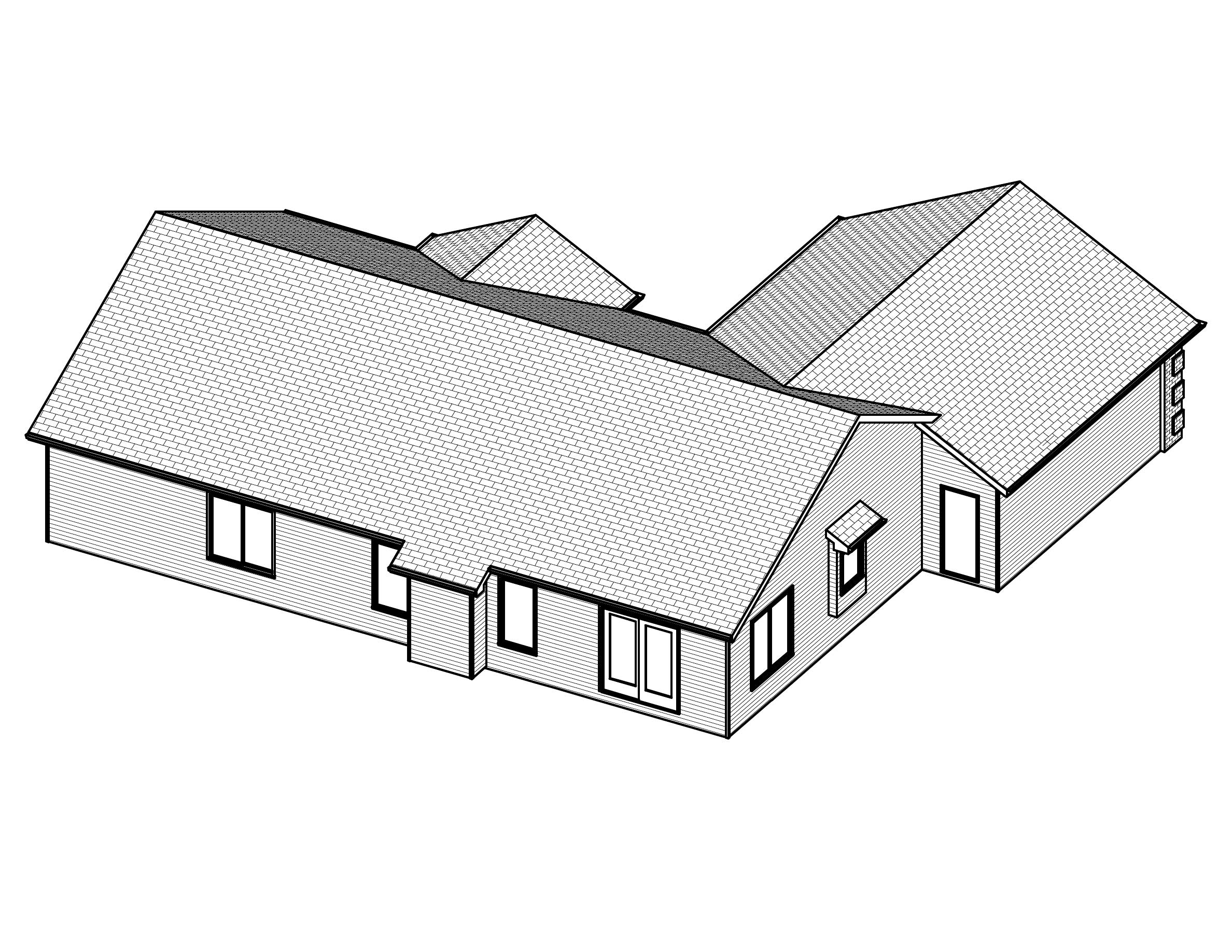 3D Floor Plan of this 3-Bedroom, 1638 Sq Ft Plan - 148-1043
