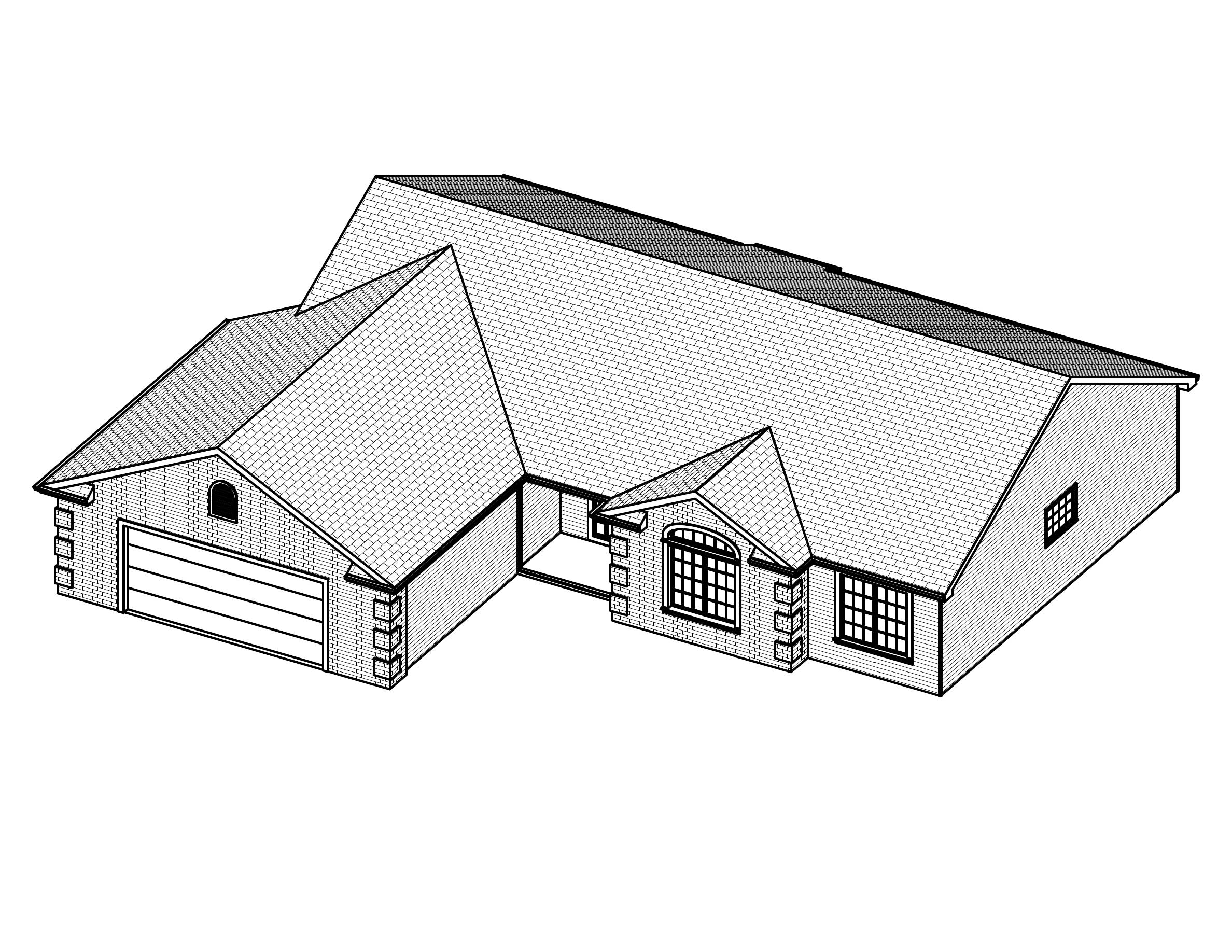 3D Floor Plan of this 3-Bedroom, 1638 Sq Ft Plan - 148-1043