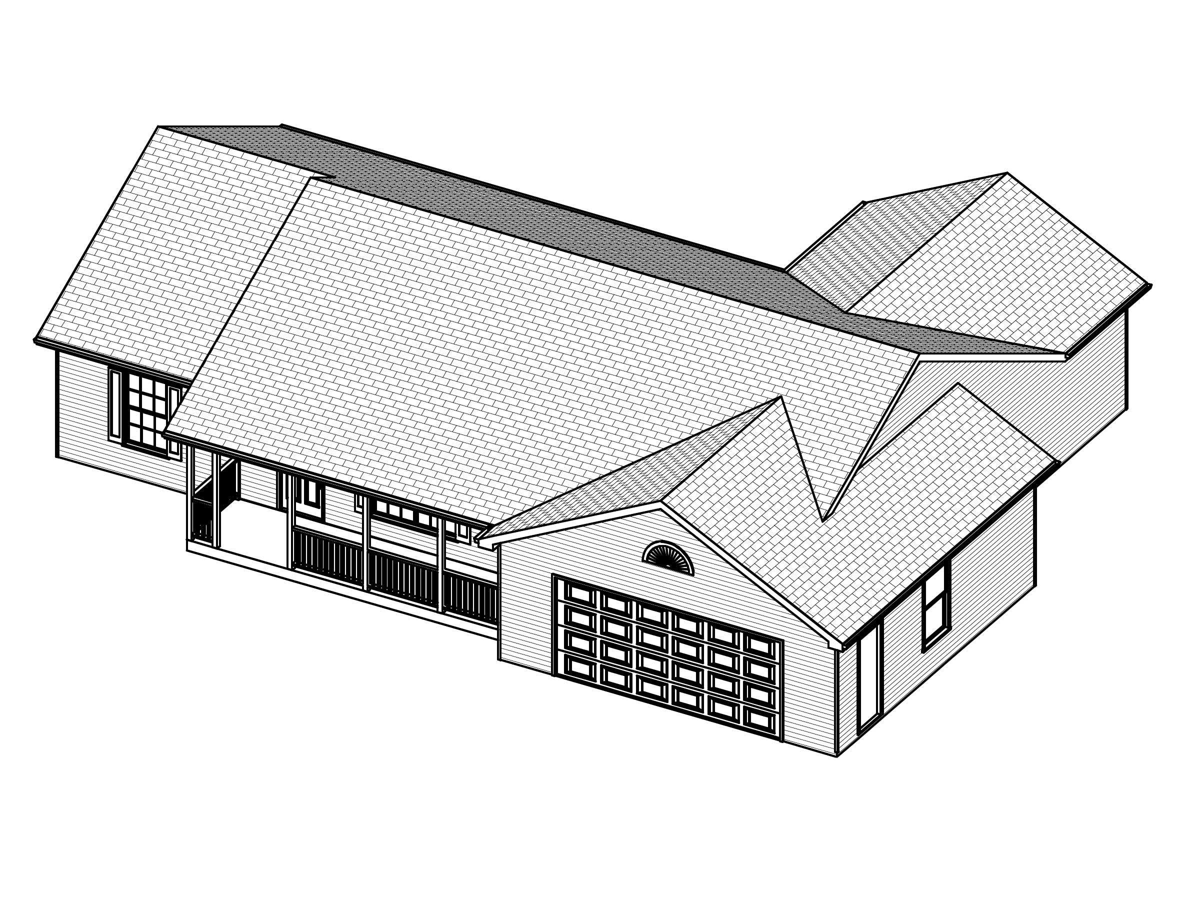 3D Floor Plan of this 3-Bedroom, 1408 Sq Ft Plan - 148-1044