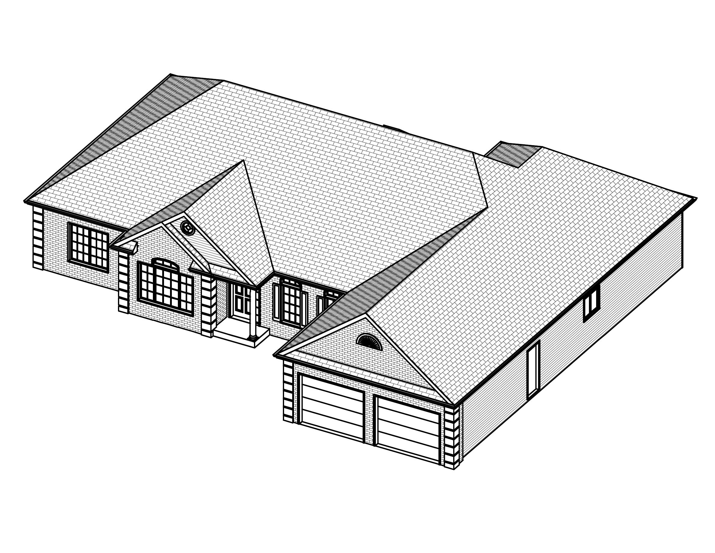 3D Floor Plan of this 3-Bedroom, 2224 Sq Ft Plan - 148-1045